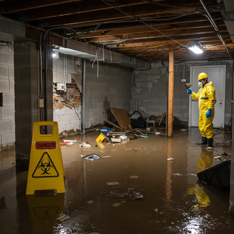 Flooded Basement Electrical Hazard in Coral Terrace, FL Property